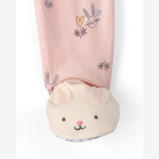 Macacão pijama bebê floral com pé - rosa | Carter's