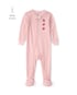 Macacão pijama bebê listrado com joaninha - rosa | Carter's