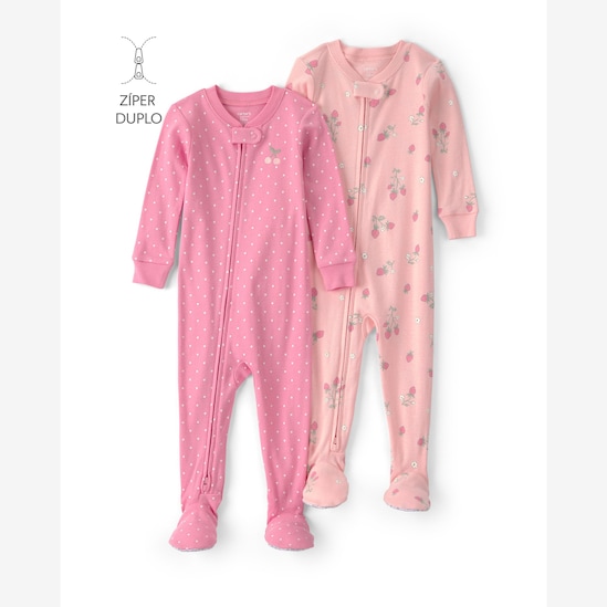 Kit macacão pijama bebê 2 peças frutinhas - multicor | Carter's