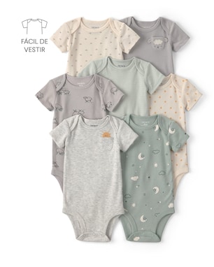 Kit body bebê 7 peças ovelhas e listras - multicor | Carter's