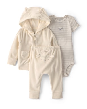 Conjunto longo bebê 3 peças atoalhado ovelhinha - multicor | Carter's