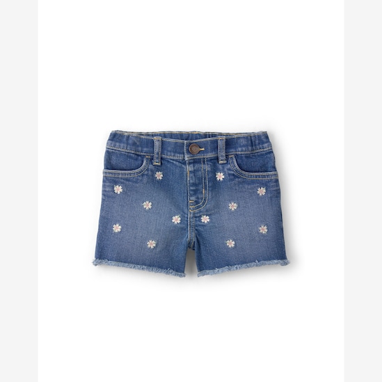 Short jeans infantil reto floral - denim médio | OshKosh