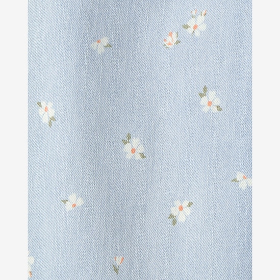 Calça jeans infantil wide leg floral - denim claro | OshKosh