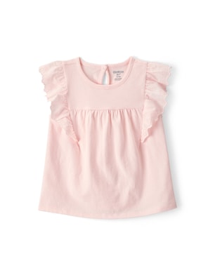 Bata infantil com babados em laise - rosa