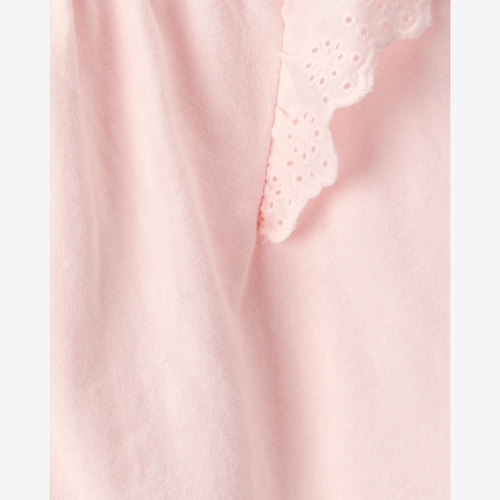 Bata infantil com babados em laise - rosa