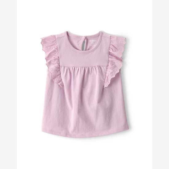 Bata infantil com babados em laise - lilás