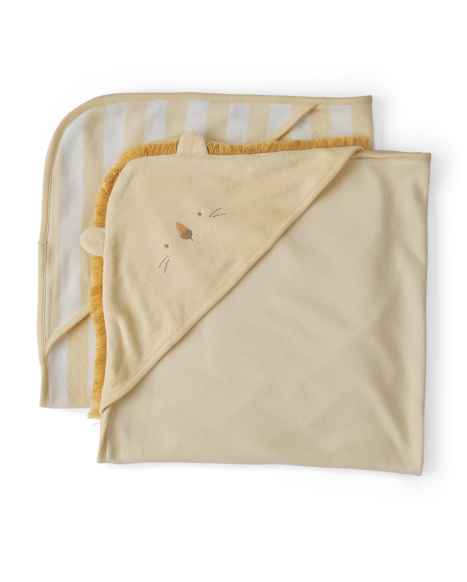 Kit toalha de banho bebê 2 peças leão - multicor