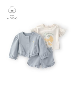 Conjunto bebê 3 peças Lemonade - multicor | Carter's