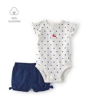 Conjunto Carter's bebê menina em algodão 2 peças - Multicor