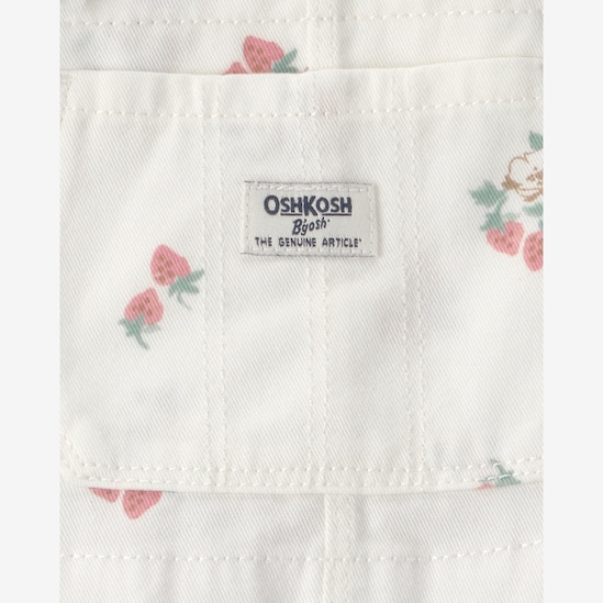 Salopete sarja infantil estampa floral - branca | Oshkosh