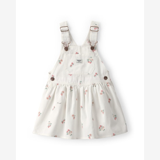 Salopete sarja infantil estampa floral - branca | Oshkosh