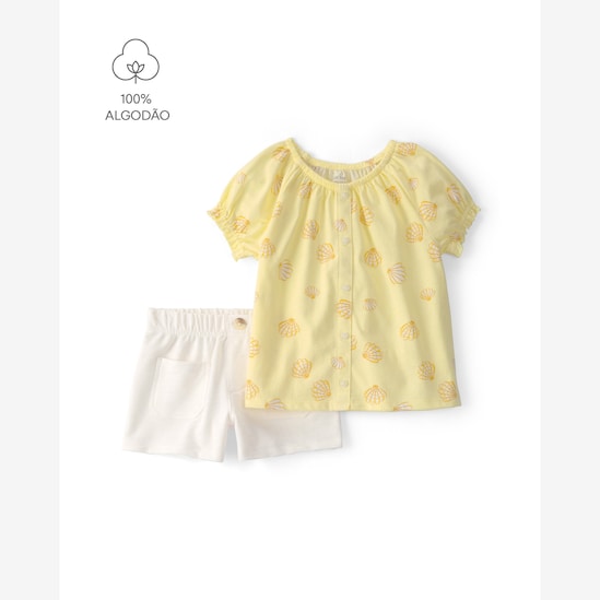 Conjunto infantil 2 peças conchinhas - multicor | Carter's