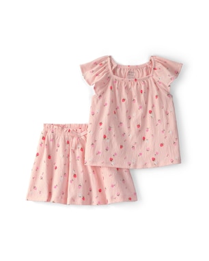 Conjunto infantil 2 peças texturizado estampado - rosa | Carter's