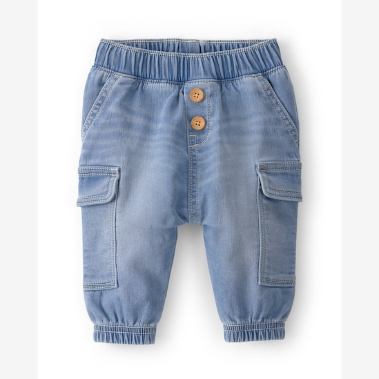 Calça jeans bebê comfy cargo - denim | OshKosh