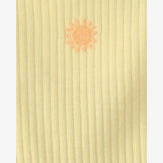 Vestido bebê canelado com bordado sol - amarelo | Carter's