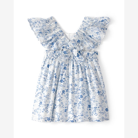 Vestido bebê estampa floral com calcinha - azul | OshKosh