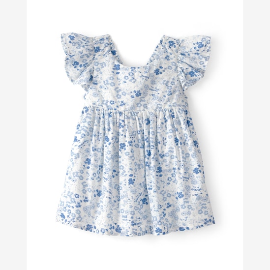 Vestido bebê estampa floral com calcinha - azul | OshKosh