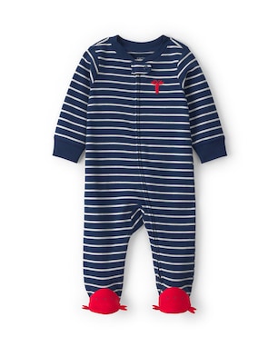 Macacão bebê listrado com bordado lagosta - azul | Carter's