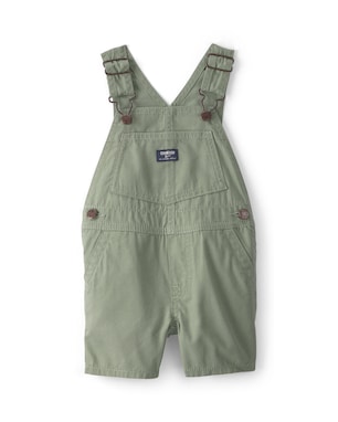 Jardineira de sarja bebê com bolso - verde | OshKosh