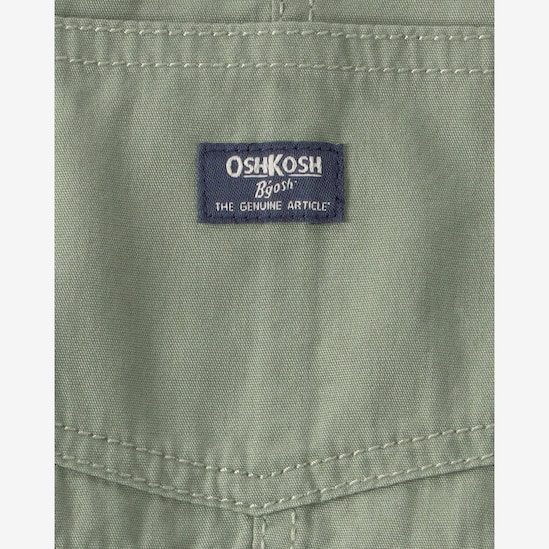 Jardineira de sarja bebê com bolso - verde | OshKosh