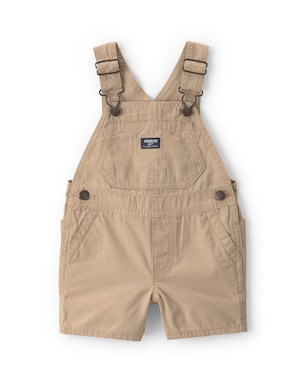 Jardineira de sarja bebê com bolso - bege | OshKosh