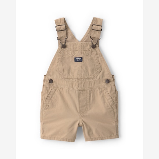 Jardineira de sarja bebê com bolso - bege | OshKosh