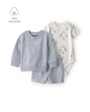 Conjunto bebê 3 peças estampado - multicor | Carter's