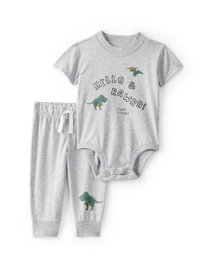 Conjunto longo bebê 2 peças dinossauro - cinza | Carter's