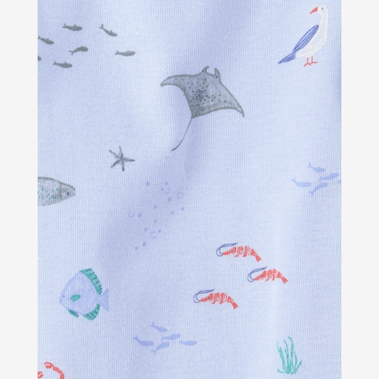 Conjunto bebê 3 peças fundo do mar - azul | Carter's