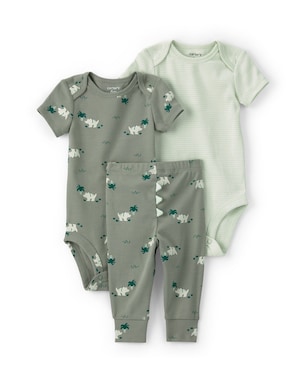 Conjunto bebê 3 peças dinossauro - verde | Carter’s