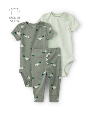 Conjunto bebê 3 peças dinossauro - verde | Carter’s