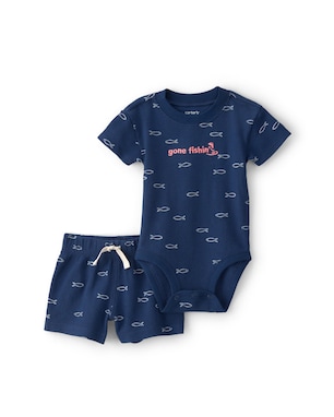 Conjunto curto bebê 2 peças peixinhos - azul | Carter’s