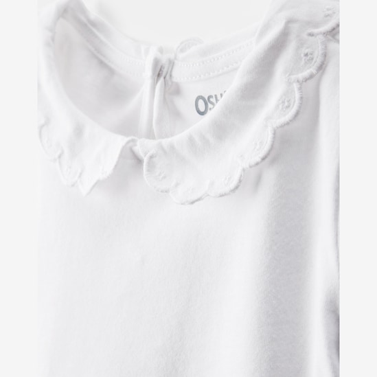 Body OshKosh gola boneca bebê menina - Branco