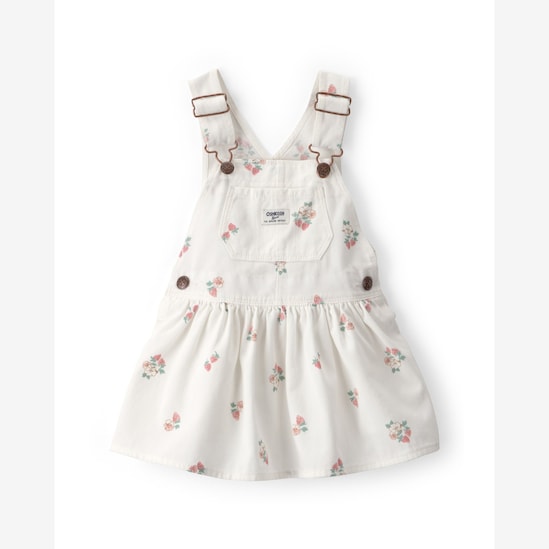 Salopete de sarja bebê floral - branca | OshKosh