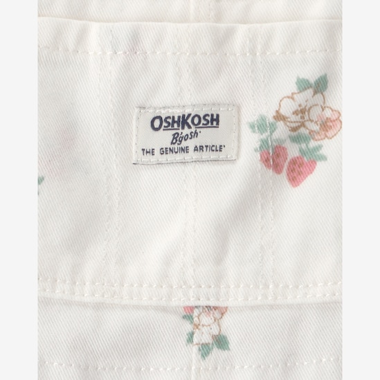 Salopete de sarja bebê floral - branca | OshKosh