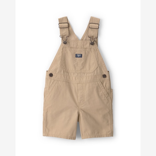 Jardineira de sarja infantil com bolso - bege | OshKosh