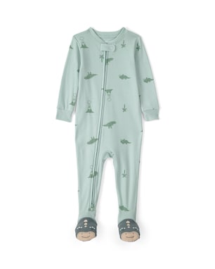 Macacão pijama bebê com pezinho dinos - verde | Carter's