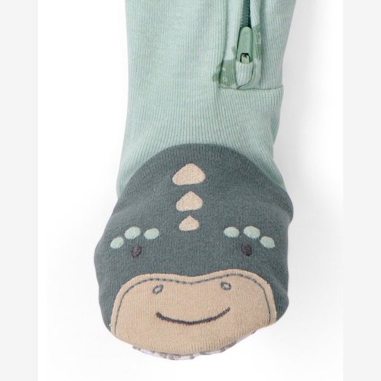 Macacão pijama bebê com pezinho dinos - verde | Carter's