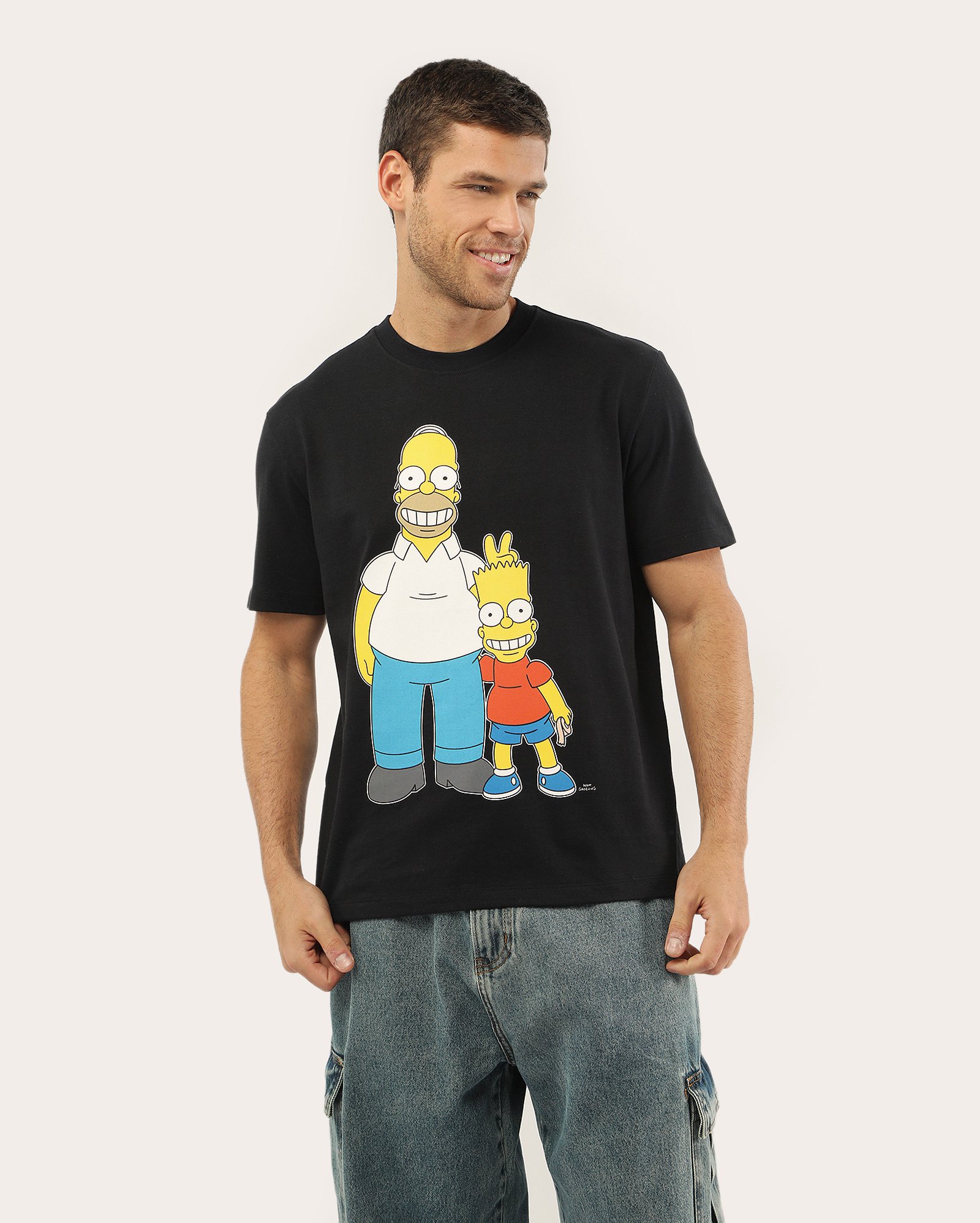 Camiseta masculina Pai e Filho Os Simpsons - preta | FOX