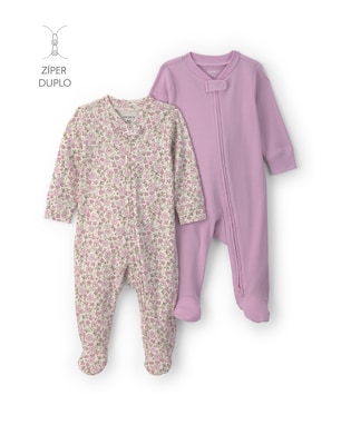 Kit macacão Carter’s bebê menina floral 2 peças – Multicor