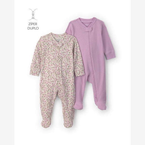 Kit macacão bebê 2 peças estampadas floral – multicor | Carter’s