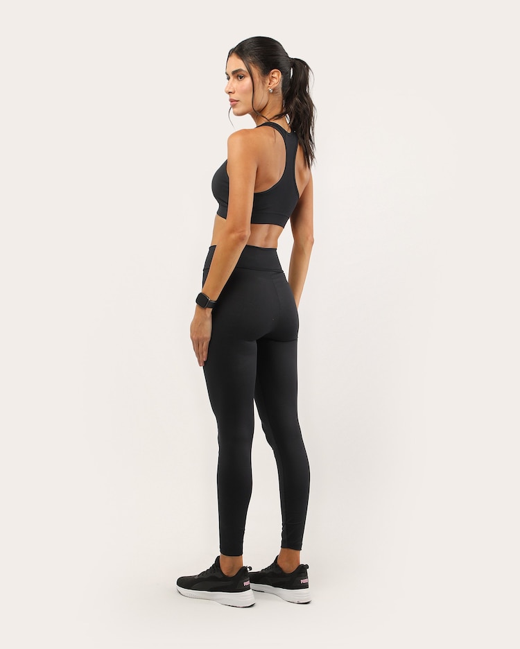 Legging esportiva feminina em poliamida UV50+ - Preta | Body Work – Preto – Body Work - Imagem 4