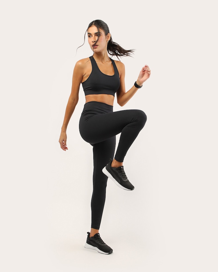 Legging esportiva feminina em poliamida UV50+ - Preta | Body Work – Preto – Body Work