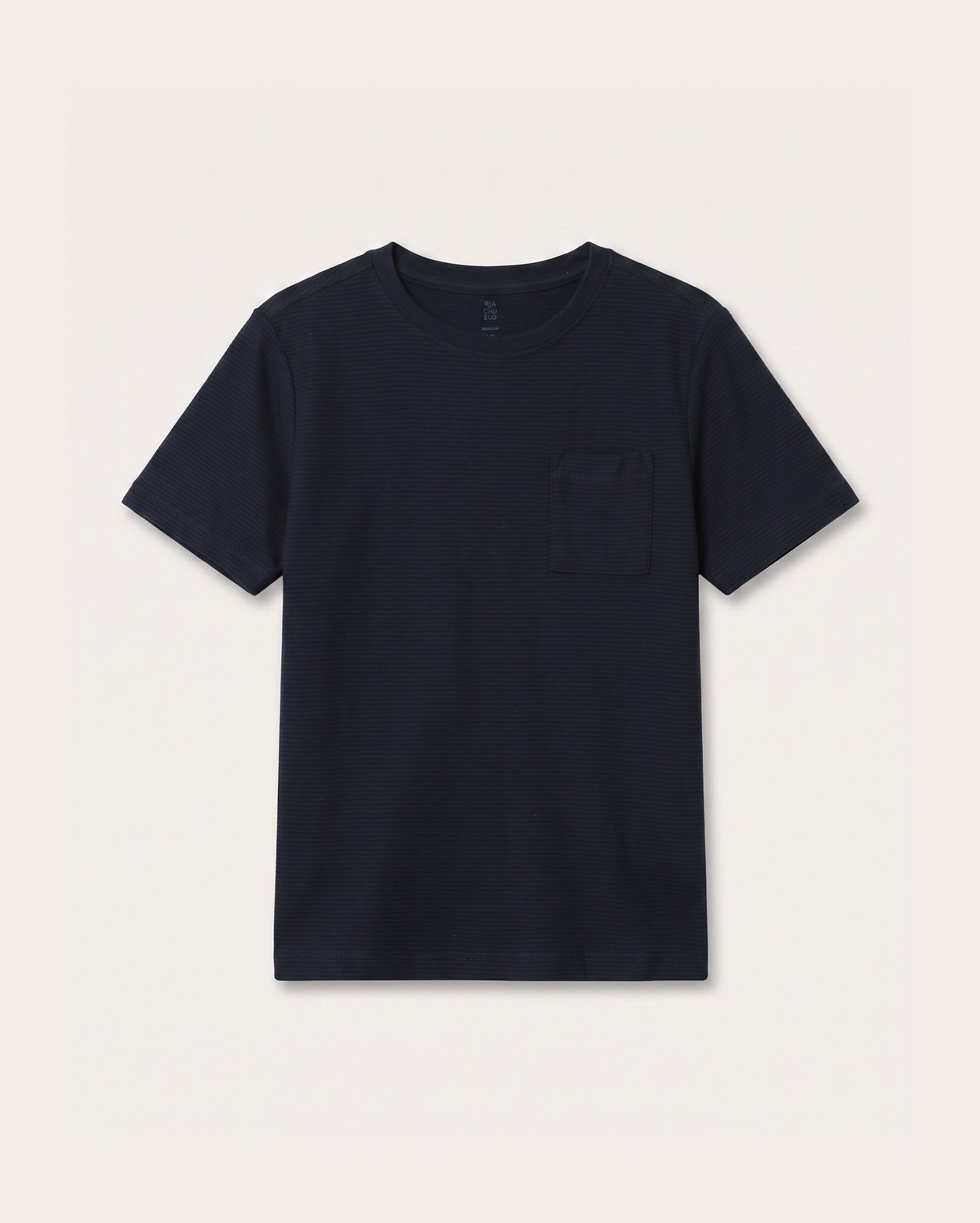 Camiseta infantil texturizada em algodão 1-14A - Azul-Marinho
