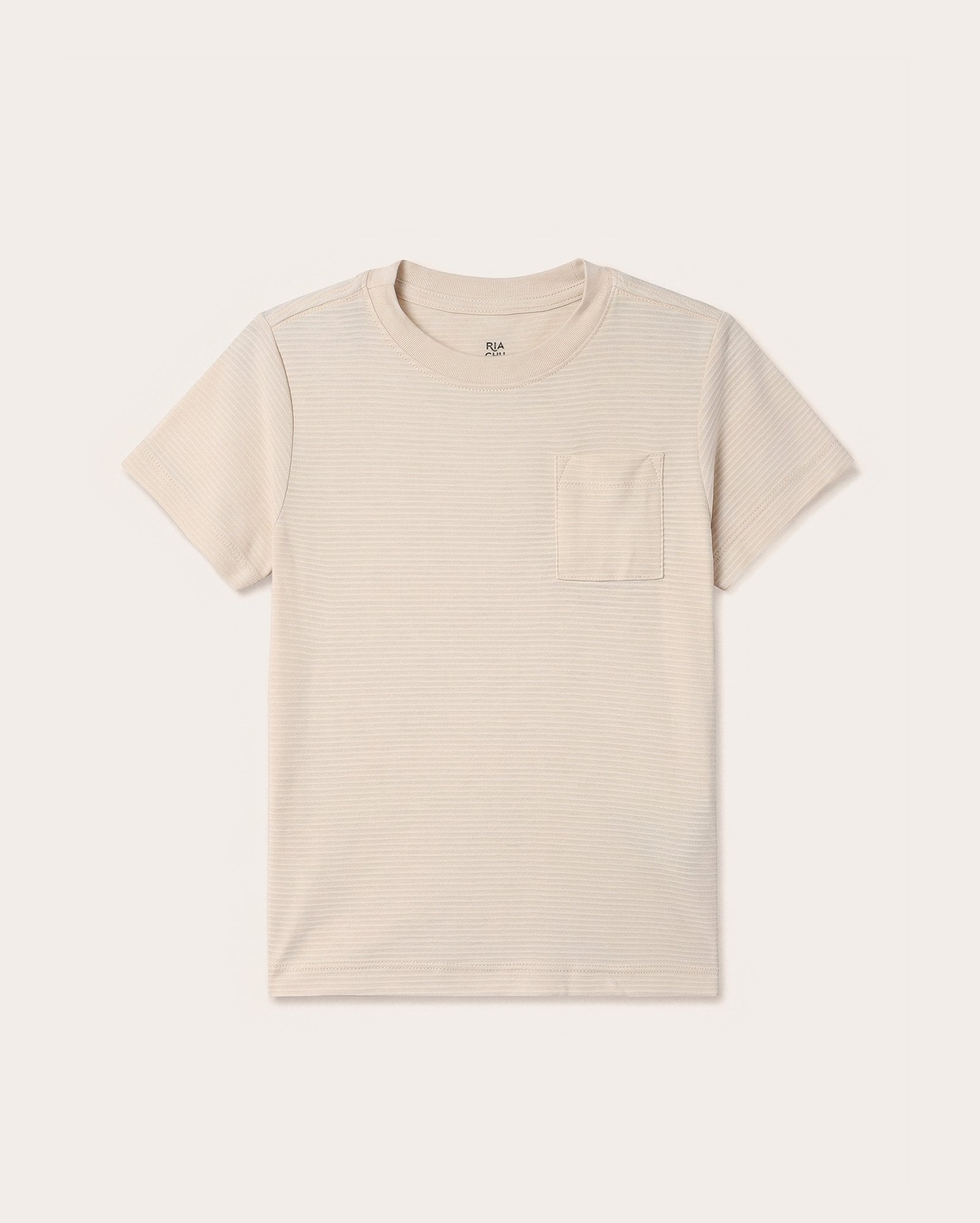 Camiseta infantil texturizada com bolso em algodão 1-14A - Bege