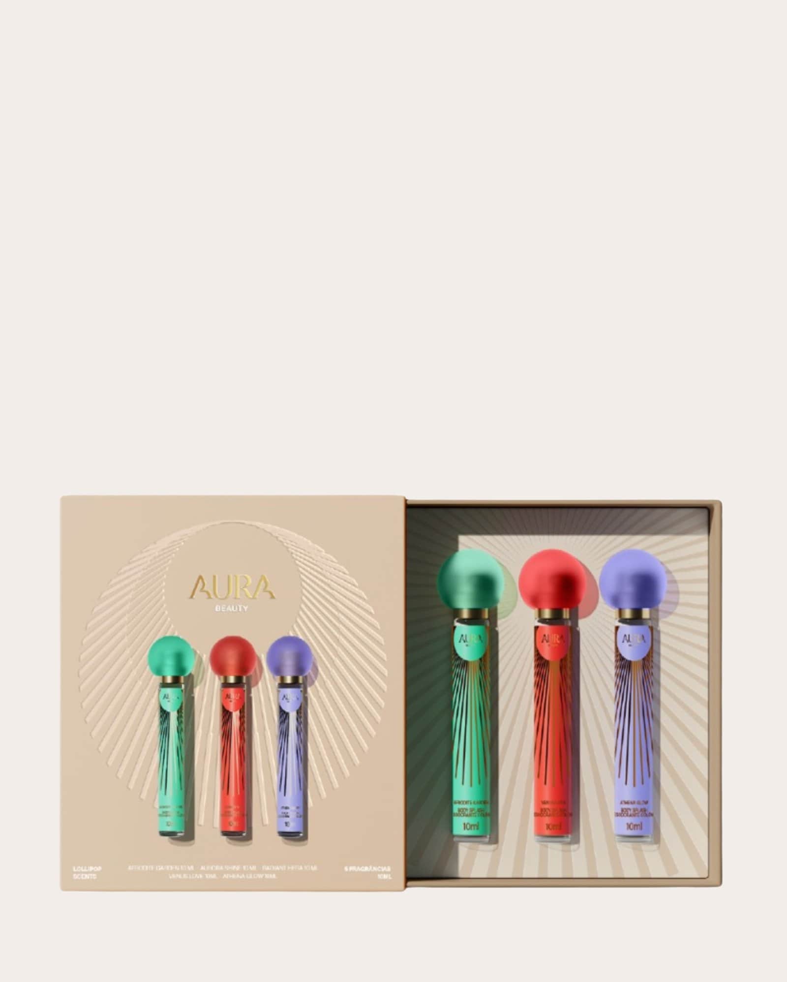 Kit aura lollipop scents 3 perfumes 10ml cada | Aura Beauty