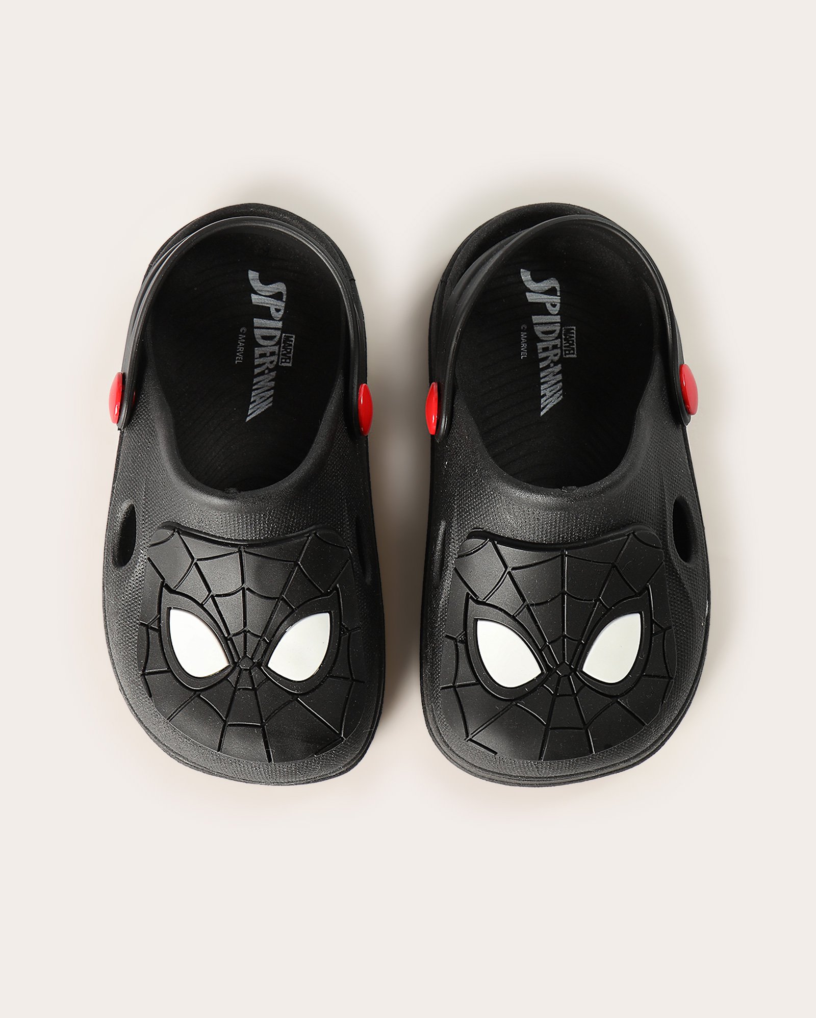 Sandália clog infantil menino Homem-Aranha - Preta