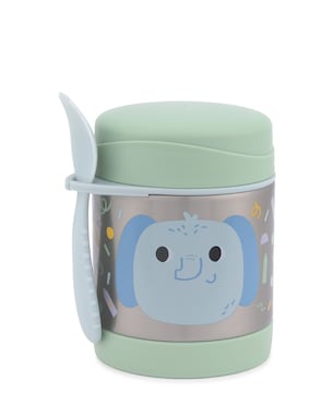 Pote térmico infantil com talher elefante 325ml - verde | Skip Hop