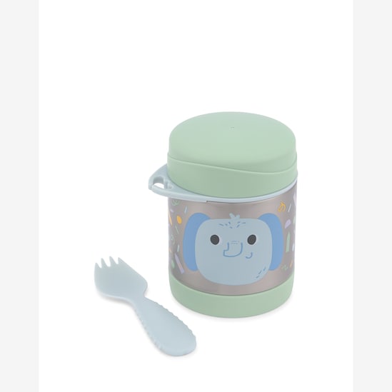 Pote térmico infantil com talher elefante 325ml - verde | Skip Hop