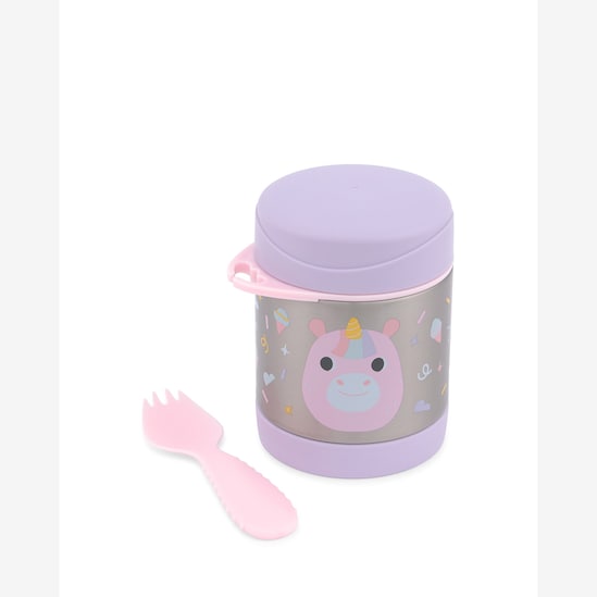 Pote térmico infantil com talher unicórnio 325ml - lilás | Skip Hop